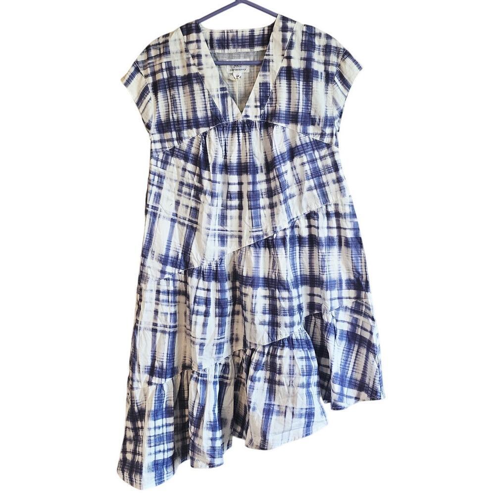 Surfside Supply asymmetrical hem heron plaid dress size small NWT